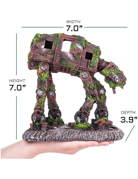 Adorno de Acuario AT-AT Grande CREOMG, Resina, 17.78cm Adorno de Acuario AT-AT Grande CREOMG, Resina, 17.78cm