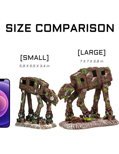 Adorno de Acuario AT-AT Grande CREOMG, Resina, 17.78cm