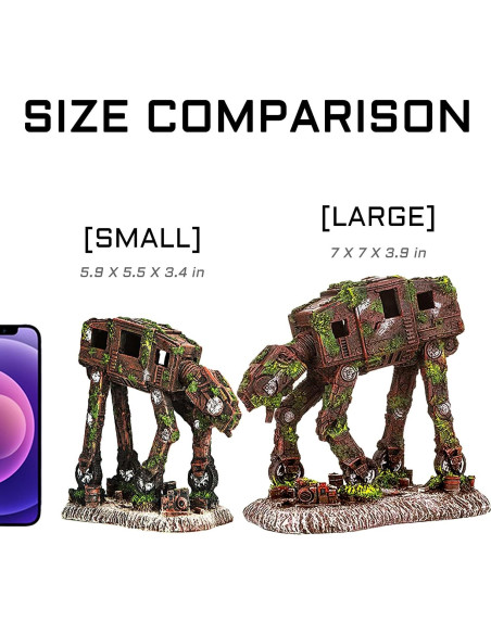 Adorno de Acuario AT-AT Grande CREOMG, Resina, 17.78cm Adorno de Acuario AT-AT Grande CREOMG, Resina, 17.78cm