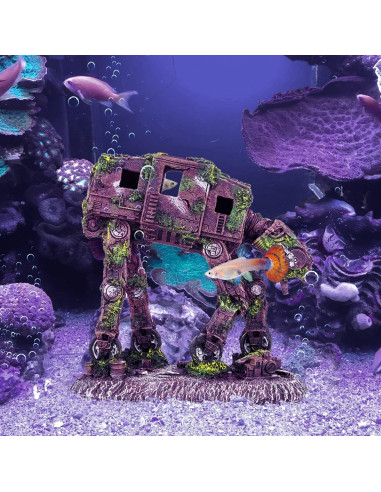 Adorno de Acuario AT-AT Grande CREOMG, Resina, 17.78cm