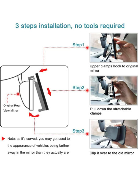 Espejo Retrovisor Interior Sin Marco SkycropHD 30 cm Antirreflejo