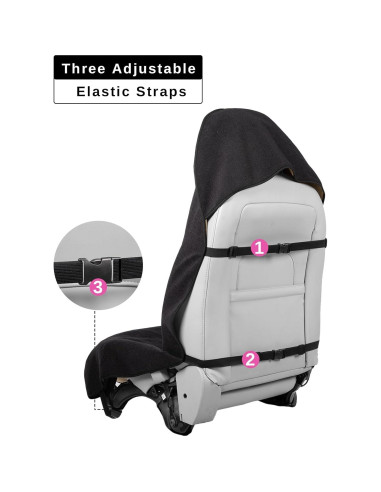 Funda de Asiento Impermeable Prpeko para Automóvil Negro