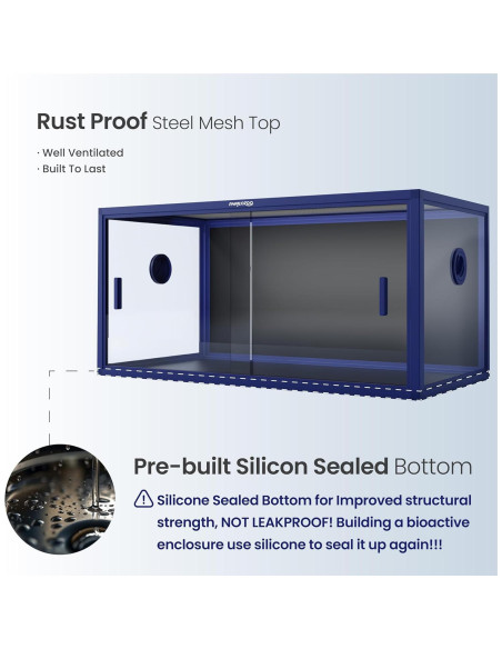 Tanque de Reptiles 50 Galones Phailozoo 91.44x45.72x45.72cm
