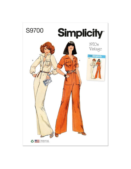 Patrón de Costura Mono Vintage Simplicity S9700 Tallas 8-16 Patrón de Costura Mono Vintage Simplicity S9700 Tallas 8-16