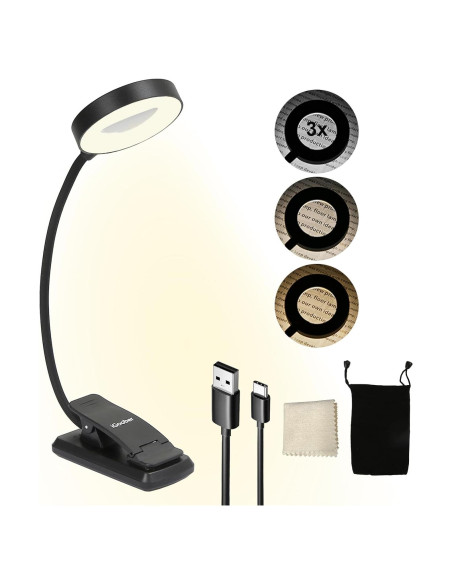 Lupa Portátil iGoober con Luz LED 3X Recargable Negra