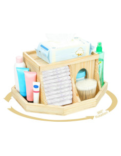 Organizador de Pañales Busidhji de Madera Redondo 39.37 cm