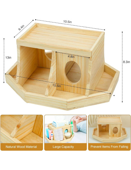 Organizador de Pañales Busidhji de Madera Redondo 39.37 cm