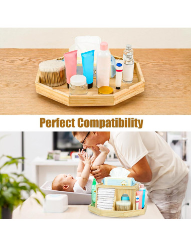 Organizador de Pañales Busidhji de Madera Redondo 39.37 cm