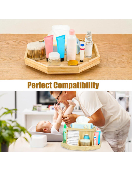 Organizador de Pañales Busidhji de Madera Redondo 39.37 cm