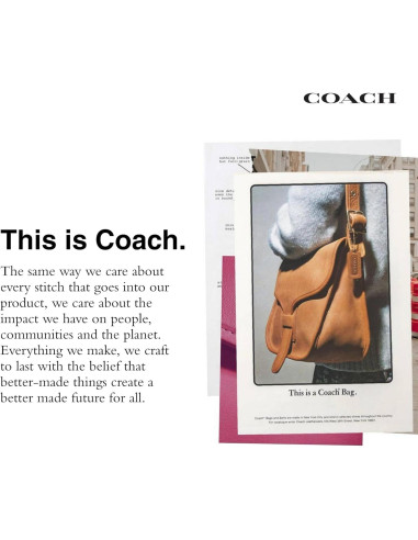 Funda plana para tarjetas Coach en cuero y lienzo carbón/negro