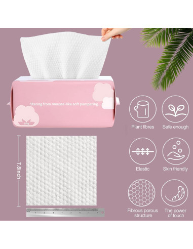 Toallas Desechables de Algodón Cayxenful 100 Hojas 20x20 cm