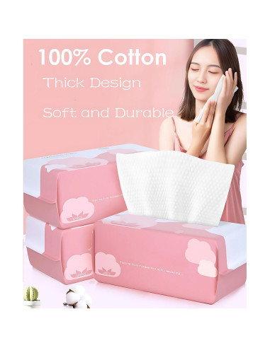 Toallas Desechables de Algodón Cayxenful 100 Hojas 20x20 cm