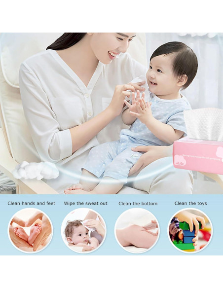 Toallas Desechables de Algodón Cayxenful 100 Hojas 20x20 cm