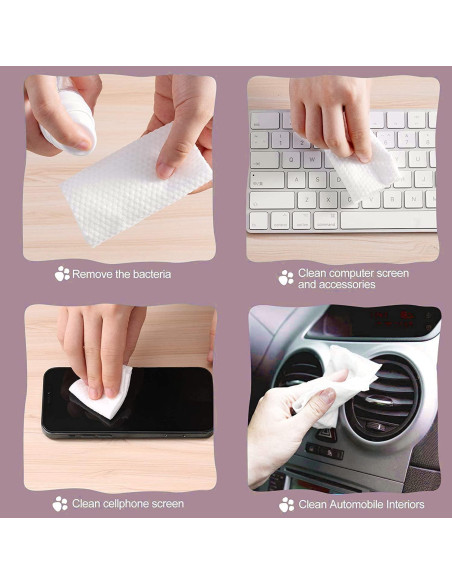 Toallas Desechables de Algodón Cayxenful 100 Hojas 20x20 cm