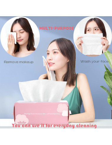 Toallas Desechables de Algodón Cayxenful 100 Hojas 20x20 cm