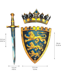 Liontouch Set Espada, Escudo y Corona Triple León - Juguetes Medievales para Niños 3-8 Años 2
