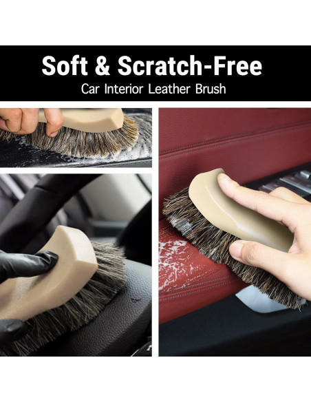 Cepillo de Cerdas Largas de Caballo YeewayVeh para Cuero