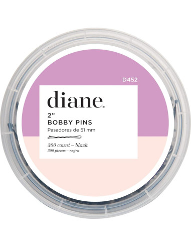 Pasadores de Pelo Diane D452, Negro, 300 Unidades, 5.08 cm