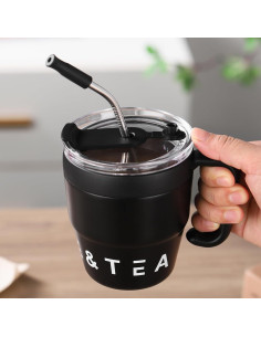 Taza de Café Térmica Bincoo 480ML con Filtro Plegable Negro 2