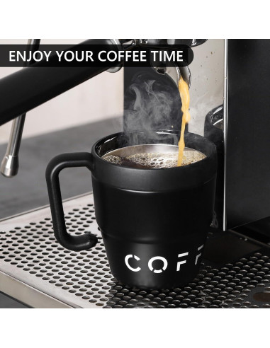 Taza de Café Térmica Bincoo 480ML con Filtro Plegable Negro