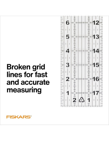 Regla de Costura Acrílica Fiskars 7.62x45.72 cm para Acolchado