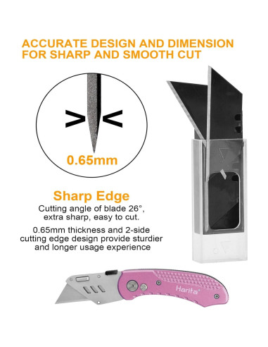 Cuchillas Utility Harita SK-2, Acero Carbono, 30 Piezas