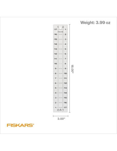 Regla de Costura Acrílica Fiskars 7.62x45.72 cm para Acolchado