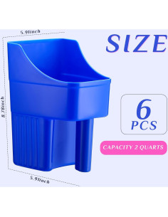 Cucharón de Plástico Baderke 6 Pcs 2L Azul con Medidas 2