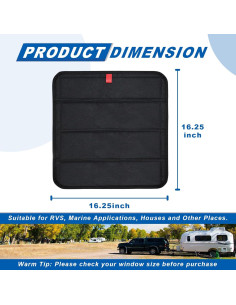 Cubierta de Tragaluces Plegable Magnética RVLAND 41x41cm Negra 2