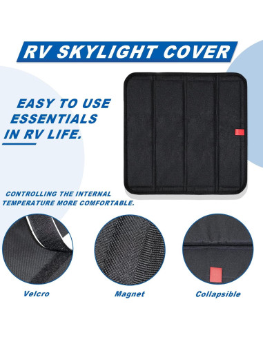 Cubierta de Tragaluces Plegable Magnética RVLAND 41x41cm Negra