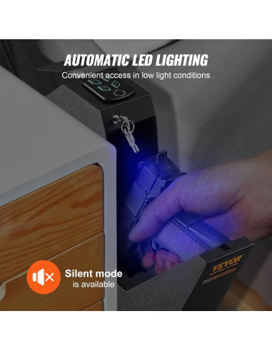 Caja Fuerte Biométrica VEVOR para Pistolas con Acceso Rápido