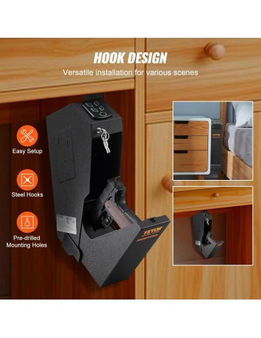 Caja Fuerte Biométrica VEVOR para Pistolas con Acceso Rápido