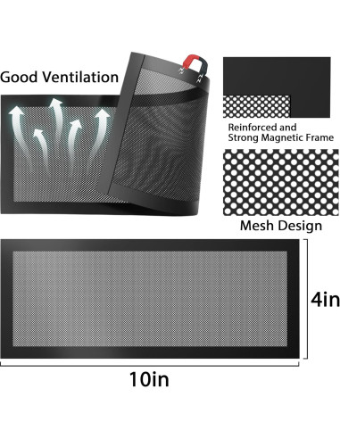 Paquete de 6 Cubiertas de Ventilación Magnéticas 10 x 25 cm Warmfarm