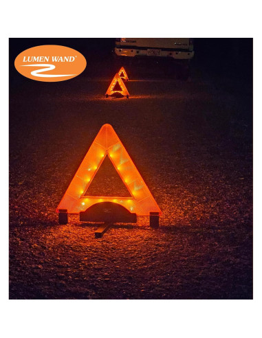 Triángulo de Emergencia Lumen Wand con LED y Base de Metal