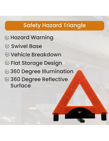 Triángulo de Emergencia Lumen Wand con LED y Base de Metal