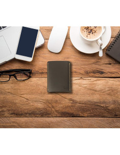 Billetera de Cuero Slim Modern Carry - Marrón, Acceso Rápido 2