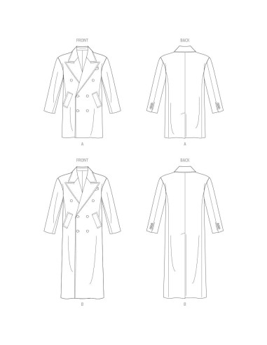 Patrón de Costura Abrigo Forrado Vogue V1976 Tallas 34-42