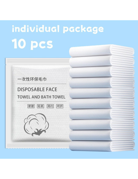 Toallas de Baño Desechables ERHAOG 140x70 cm 10 Pcs Algodón