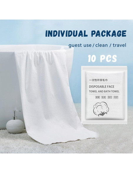 Toallas de Baño Desechables ERHAOG 140x70 cm 10 Pcs Algodón