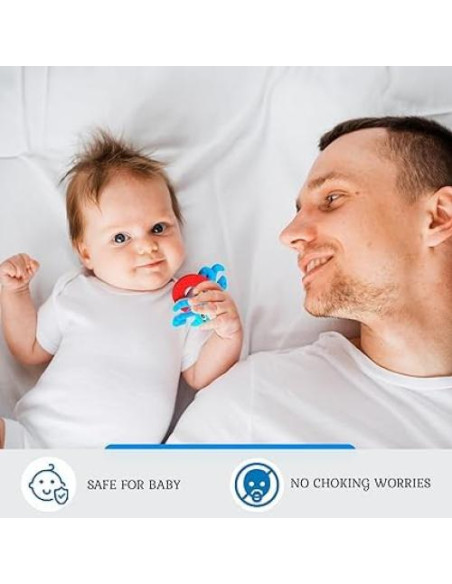 Mordedor de Dentición Pulpo Wristy Buddy - Silicona Suave 0-12 Meses