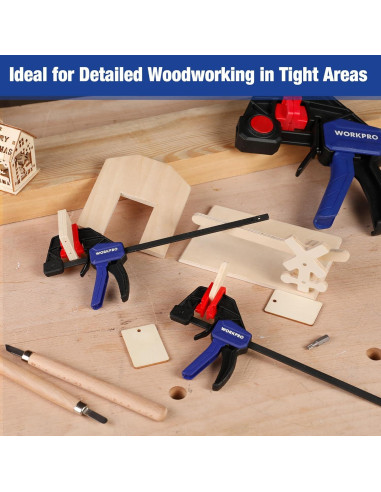 Abrazaderas Mini de 6" WORKPRO - Juego de 2, Carga 22.68kg