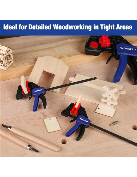 Abrazaderas Mini de 6" WORKPRO - Juego de 2, Carga 22.68kg