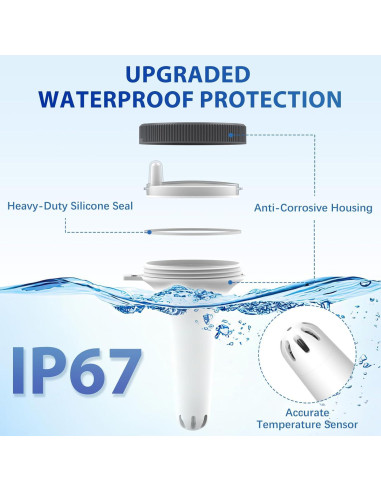 Termómetro Flotante Digital Nuovoware para Piscina IPX8
