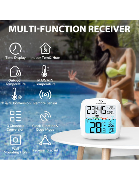 Termómetro Flotante Digital Nuovoware para Piscina IPX8