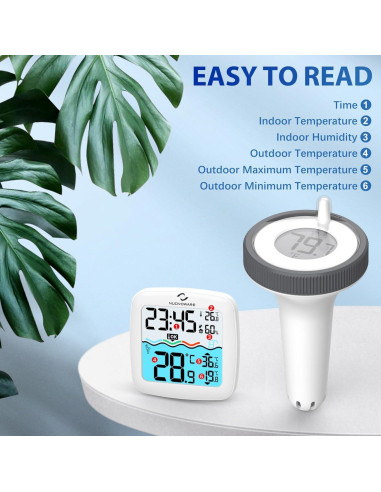 Termómetro Flotante Digital Nuovoware para Piscina IPX8