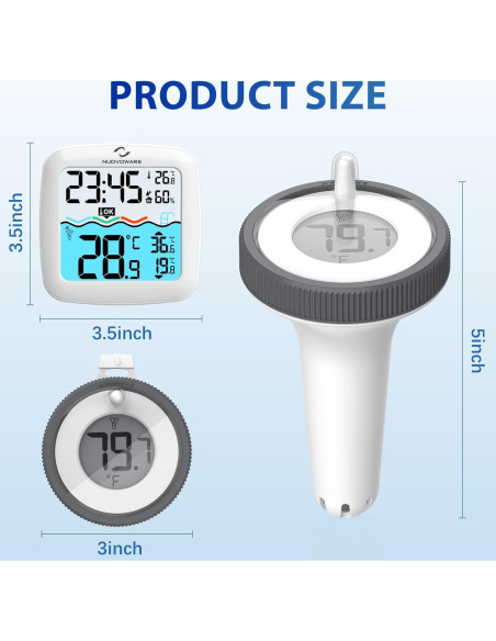 Termómetro Flotante Digital Nuovoware para Piscina IPX8