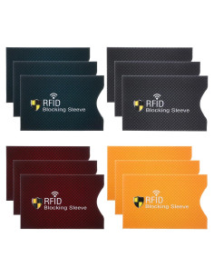 12 Fundas Bloqueadoras RFID AOZUO para Tarjetas de Crédito