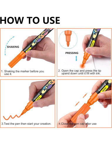 Marcadores de Pintura Acrílica Gunsamg - 100 Colores Punta Fina