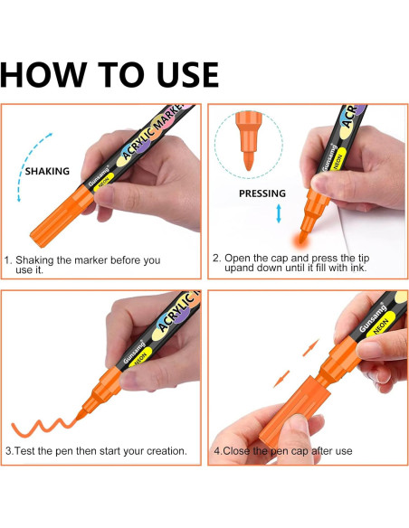 Marcadores de Pintura Acrílica Gunsamg - 100 Colores Punta Fina