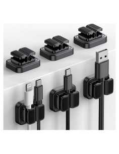 Soporte de Cable Adhesivo Lamicall 3 en 1 - 6 Pcs Negro